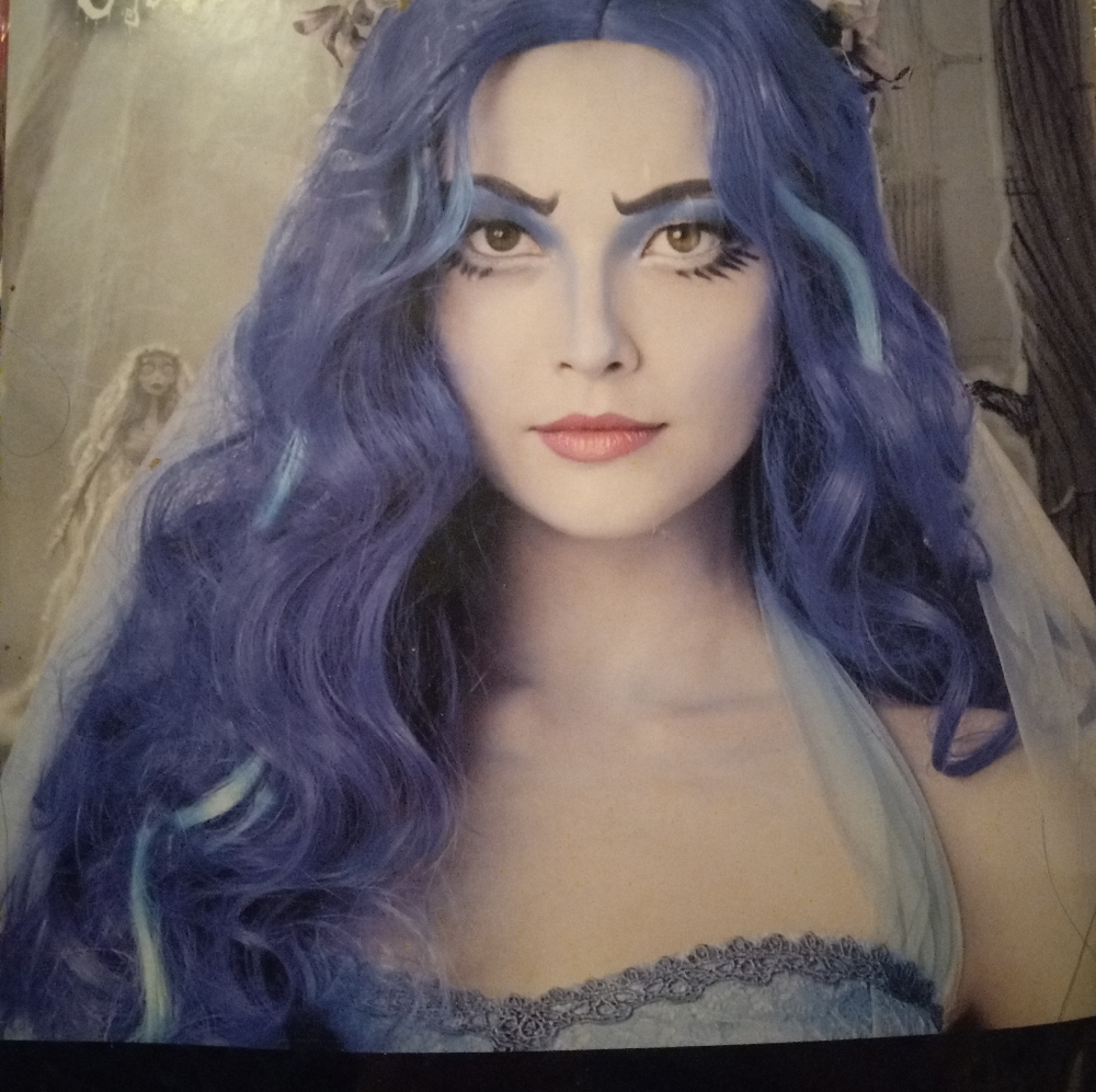 Blue Corspe Bride Halloween Wig